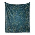 thumbnail image 1 of Leaves Soft Flannel Fleece Blanket, Heart Shaped Little Buds Flowering Branches Curly Spring Nature Inspired, Cozy Plush for Indoor and Outdoor Use, 60" x 80", Dark Blue Green Yellow, by Ambesonne, 1 of 5