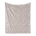 thumbnail image 1 of Leaves Soft Flannel Fleece Blanket, Sketch Foliage Pattern with Victorian Inspirations Antique Motif of Medieval Period, Cozy Plush for Indoor and Outdoor Use, 70" x 90", Taupe Beige, by Ambesonne, 1 of 5