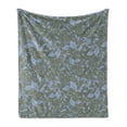thumbnail image 1 of Leaves Soft Flannel Fleece Throw Blanket, Abstract Leafs Wrapping Style Underripe Fruits on Branches, Cozy Plush for Indoor and Outdoor Use, 50" x 60", Ceil Blue Reseda Green, by Ambesonne, 1 of 6