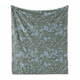 thumbnail image 1 of Leaves Soft Flannel Fleece Throw Blanket, Abstract Leafs Wrapping Style Underripe Fruits on Branches, Cozy Plush for Indoor and Outdoor Use, 50" x 70", Ceil Blue Reseda Green, by Ambesonne, 1 of 6