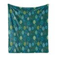 thumbnail image 1 of Leaves Soft Flannel Fleece Throw Blanket, Abstract Mother Nature Pattern with Leaf Designs Repetition, Cozy Plush for Indoor and Outdoor Use, 60" x 80", Dark Teal Multicolour, by Ambesonne, 1 of 5