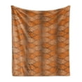thumbnail image 1 of Leaves Soft Flannel Fleece Throw Blanket, Autumn Nature Inspired Pattern with Ornate Fallen Leaves Print, Cozy Plush for Indoor and Outdoor Use, 50" x 60", Pale Caramel Ginger, by Ambesonne, 1 of 5
