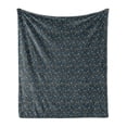 thumbnail image 1 of Leaves Soft Flannel Fleece Throw Blanket, Autumn Season Theme with Falling Leaves Dried Herb with Circles on Dark Blue, Cozy Plush for Indoor and Outdoor Use, 50" x 70", Multicolor, by Ambesonne, 1 of 5