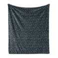 thumbnail image 1 of Leaves Soft Flannel Fleece Throw Blanket, Autumn Season Theme with Falling Leaves Dried Herb with Circles on Dark Blue, Cozy Plush for Indoor and Outdoor Use, 70" x 90", Multicolor, by Ambesonne, 1 of 5