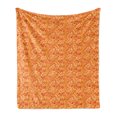 thumbnail image 1 of Leaves Soft Flannel Fleece Throw Blanket, Autumn Tones Leaves Abstract Design Printed Illustration, Cozy Plush for Indoor and Outdoor Use, 50" x 60", Marigold Dark Peach, by Ambesonne, 1 of 6