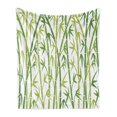thumbnail image 1 of Leaves Soft Flannel Fleece Throw Blanket, Cartoon Style Bamboo Sticks Pattern in Nature Colors Leaves East, Cozy Plush for Indoor and Outdoor Use, 50" x 70", Green and Pale Green, by Ambesonne, 1 of 5