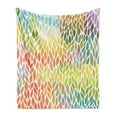 thumbnail image 1 of Leaves Soft Flannel Fleece Throw Blanket, Funky Floral Pattern in the Colors of All Seasons Refreshing Environment Ecology, Cozy Plush for Indoor and Outdoor Use, 50" x 70", Multicolor, by Ambesonne, 1 of 5