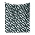 thumbnail image 1 of Leaves Soft Flannel Fleece Throw Blanket, Modern Foliage of Hawaiian Rainforests Abstract Natural Design, Cozy Plush for Indoor and Outdoor Use, 50" x 60", Dark Teal White Black, by Ambesonne, 1 of 6