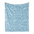 thumbnail image 1 of Leaves Soft Flannel Fleece Throw Blanket, Ornate Silhouette Leafy Items Berries Rustic Country Life Inspirations, Cozy Plush for Indoor and Outdoor Use, 60" x 80", Blue Pale Blue, by Ambesonne, 1 of 6