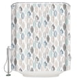thumbnail image 1 of Leaves Specimens Shower Curtain, 72" x 72", Blue Khaki Teal Grey White Background Waterproof Bathroom Curtain Washable Shower Curtain Set with 12 Hooks, 1 of 6
