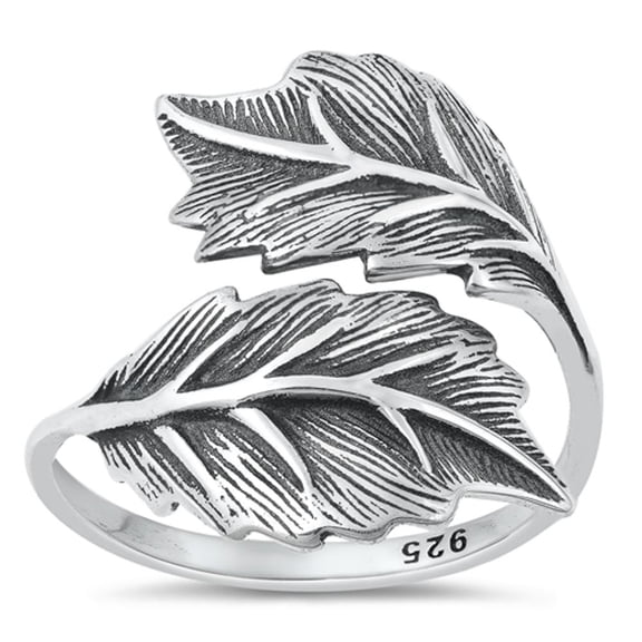 Leaves Spoon Wholesale Ring .925 Oxidized Sterling Silver Band Jewelry Female Male Unisex Size 6