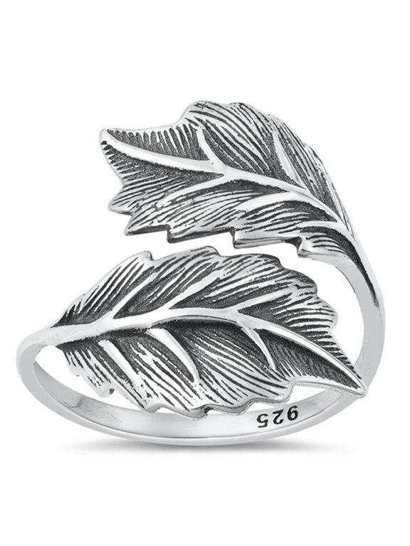 Leaves Spoon Wholesale Ring .925 Oxidized Sterling Silver Band Jewelry Female Male Unisex Size 6