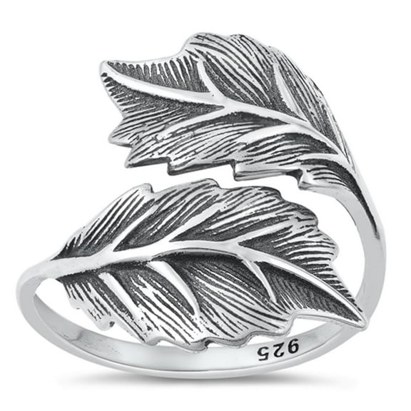 Leaves Spoon Wholesale Ring .925 Oxidized Sterling Silver Band Jewelry Female Male Unisex Size 7