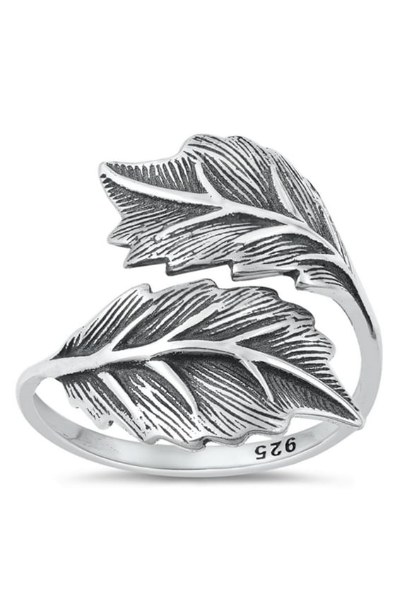 Leaves Spoon Wholesale Ring .925 Oxidized Sterling Silver Band Jewelry Female Male Unisex Size 7