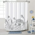 thumbnail image 1 of Leaves Stall Shower Curtain, Farmhouse Wildflower Plant Bath Curtain Brown Flowers Waterproof Fabric Shower Curtain Set for Bathroom Decoration with Hooks 48x84 Inch, 1 of 6