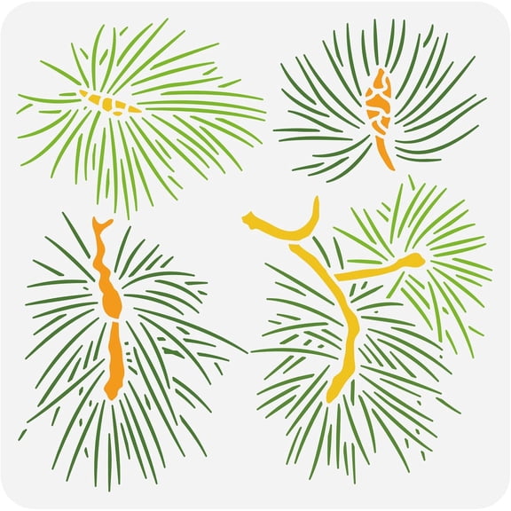 Leaves Stencils 12x12 Inch Japanese Larch Reusable PET Drawing Templates for Painting on Wood Large Stencils for Painting Furniture DIY Home Decor Making DIY