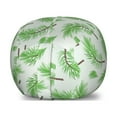 thumbnail image 1 of Leaves Storage Toy Bag Chair, Falling Pine Tree Branches with Spiky Leaves Botanical Concept, Stuffed Animal Organizer Washable Bag, Large Size, Lime Green Fern Green, by Ambesonne, 1 of 3