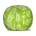 thumbnail image 1 of Leaves Storage Toy Bag Chair, Simplistic Layout of Fern Leaves with Paint Stains Grunge Monochrome Design, Stuffed Animal Organizer Washable Bag, Large Size, Lime Green White, by Ambesonne, 1 of 3