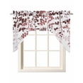 thumbnail image 1 of Leaves Swag Valances for Windows, Small Curtains Drapes, Pink Brown Summer Botanical Kitchen Window Curtains Over Sink Rod Pocket Window Treatment Valance for Bedroom/Bathroom 56"x36", 1 of 5