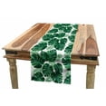thumbnail image 1 of Leaves Table Runner, Rhythmic Wild Monstera Leaf Pinnate Motifs on Plain Backdrop Illustration, Dining Room Kitchen Rectangular Runner, 3 Sizes, by Ambesonne, 1 of 2