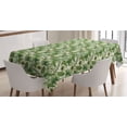 thumbnail image 1 of Leaves Tablecloth, Monstera Leaf Illustration with Hawaiian Floral Elements in Nature Tones, Rectangle Satin Table Cover for Dining Room and Kitchen, 52" X 70", Green Cream Pale Green, by Ambesonne, 1 of 2
