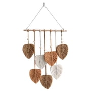 Leaves Tapestry Wall Hanging, Jademall Bohemian Wall Decorations 15.7x31.5inch Woven Feather Handmade Yarn Tassels Tapestry for Bedroom Living Room Apartment Home Decor -Khaki
