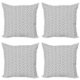 thumbnail image 1 of Ambesonne Leaves Throw Pillow Cover 4 Pack, Exotic Jungle Flora, 16", Pale Grey White, 1 of 2