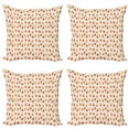 thumbnail image 1 of Leaves Throw Pillow Cushion Case Pack of 4, Repetitive Pattern of Abstract Autumn Leaf Nature on Pastel Background, Modern Accent Double-Sided Print, 4 Sizes, Ivory and Multicolor, by Ambesonne, 1 of 2