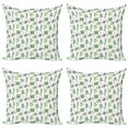 thumbnail image 1 of Leaves Throw Pillow Cushion Case Pack of 4, Watercolor Style Foliage Composition Woodland Elements from Spring Season, Modern Accent Double-Sided Print, 4 Sizes, Lilac Green and Brown, by Ambesonne, 1 of 2