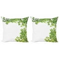 thumbnail image 1 of Ambesonne Tree Throw Pillow Cover 2 Pack, Branch with Leaves Nature Art, 18", White and Green, 1 of 6