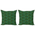 thumbnail image 1 of Leaves Throw Pillow Cushion Cover Pack of 2, Continuous Monstera Exotic Tropical Leaf in Dark Forest Tones Pattern, Zippered Double-Side Digital Print, 4 Sizes, Hunter Green Multicolor, by Ambesonne, 1 of 2