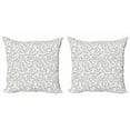 thumbnail image 1 of Ambesonne Leaves Throw Pillow Cover 2 Pack, Monochrome Floral Rustic, 20", Black White, 1 of 2