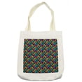 thumbnail image 1 of Leaves Tote Bag, Hawaiian Themed Computer Graphics of Colorful Tropical Plantation, Cloth Linen Reusable Bag for Shopping Books Beach and More, 16.5" X 14", Cream, by Ambesonne, 1 of 1