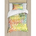 thumbnail image 1 of Leaves Twin Size Duvet Cover Set, Funky Floral Pattern in the Colors of All Seasons Refreshing Environment Ecology, Decorative 2 Piece Bedding Set with 1 Pillow Sham, Multicolor, by Ambesonne, 1 of 3