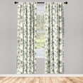 thumbnail image 1 of Leaves Window Curtains, Tropical Eucalyptus Branches Botanical Illustration Repetitive Pattern, Lightweight Decor 2-Panel Set with Rod Pocket, Pair of - 28"x95", Camel Reseda Green White, by Ambesonne, 1 of 3