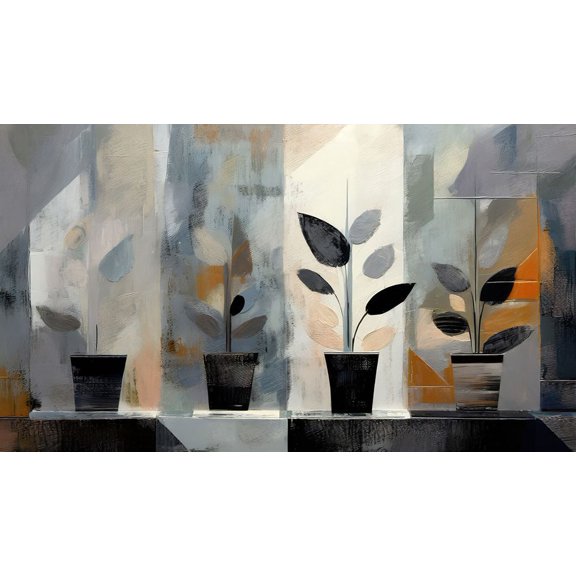 Leaves and Geometry Poster Print - Ronald Bolokofsky (36 x 20)