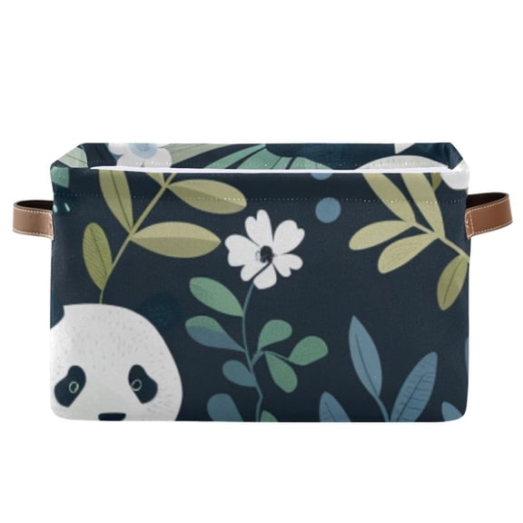 Leaves and Panda Storage Bins Baskets With Handles Storage Box Clothes Organizer Organization Toys
