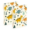 thumbnail image 1 of Leaves with Dinosaurs Ring Binder Notebook Journey Note Diary College Ruled Spiral Notebook Study Loose Leaf Paper A5 60 Pages, 1 of 8