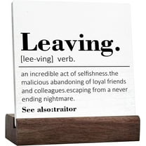 Leaving Gifts For Women Men,Leaving Definition Ceramic Table Sign Desk Decor,Going Away Gift Goodbye Gifts For Coworker Friends