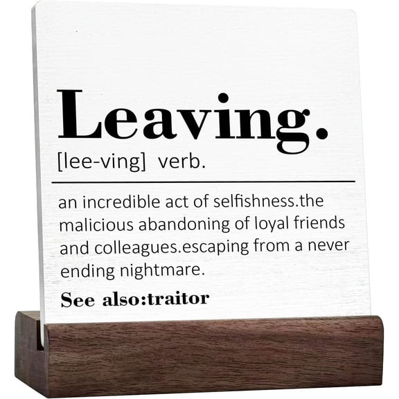 Leaving Gifts For Women Men,Leaving Definition Ceramic Table Sign Desk Decor,Going Away Gift Goodbye Gifts For Coworker Friends