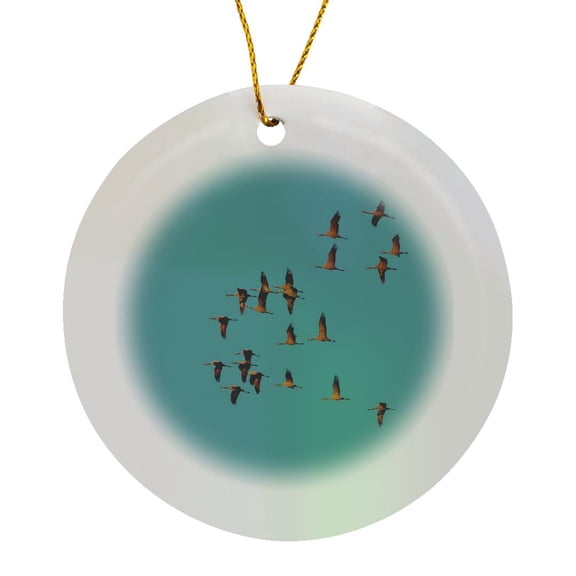 3drose, Leaving Home - a Storks Journey Vector Art, Circle Porcelain Ornament