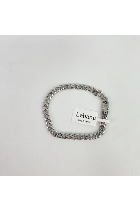 Bracelets,Cuban Link Chain Bracelet- Sturdy Stainless Steel Curb Width Cuban Link Chain Bracelet Set for Men Dad Boyfriend Husband,7.4 Inches