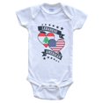 thumbnail image 1 of Lebanese American Heart Flags Lebanon America Baby Bodysuit, 6-9 months white, 1 of 4