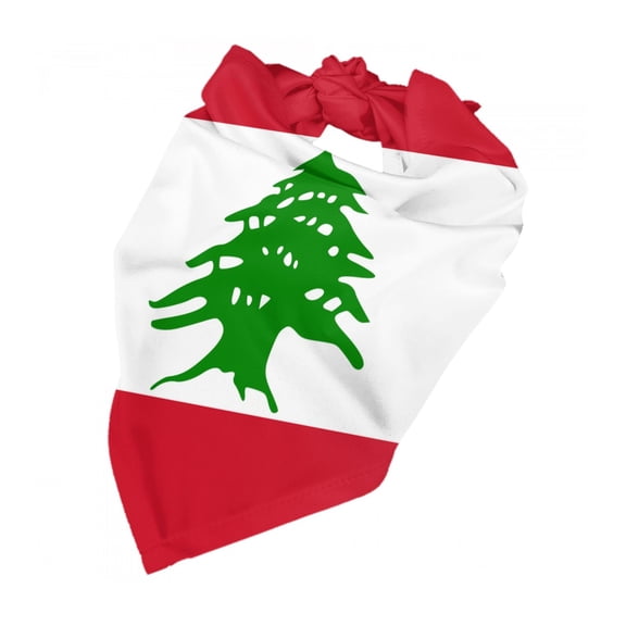 Lebanese-Flag Dog Bandana Dog Scarf Adjustable Bib Handkerchief Accessories For Small Medium Large Dogs