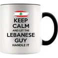 thumbnail image 1 of Lebanese Gift for Men Grandpa dad Uncle Boyfriend 11oz Accent Mug Keep Calm And Let The Lebanese Guy Handle It, 1 of 1