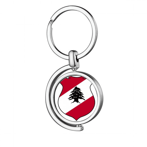 Lebanon Asia National Emblem Rotating Keychain Metal Keyring Holder