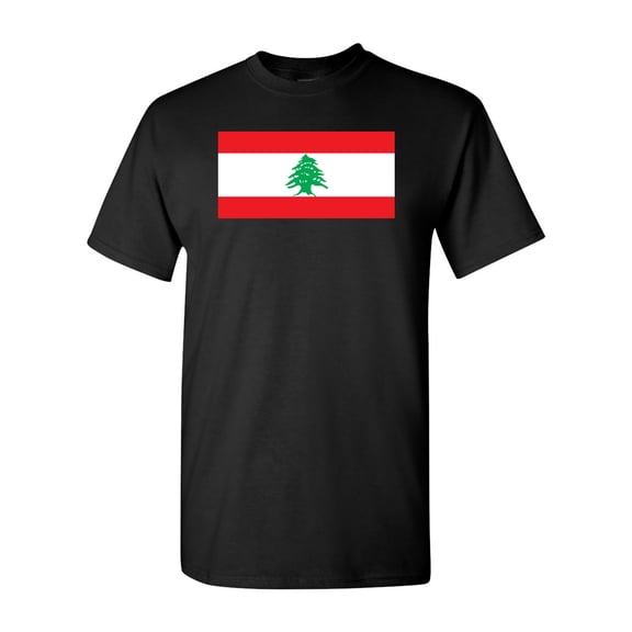Lebanon Country Flag Adult DT T-Shirt Tee
