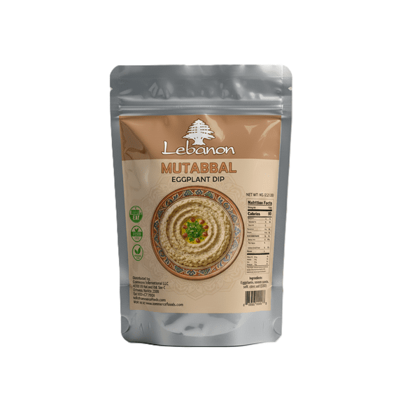 Lebanon - Eggplant Mutabbal, Ready to Eat Roasted Eggplant Dip with Tahini, No Preservatives, 1000g