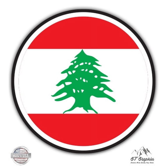 Lebanon Flag - 12" Vinyl Sticker Waterproof Decal