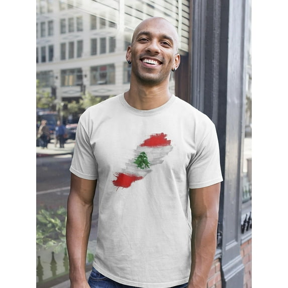 Lebanon Flag Colorful Splashes T-Shirt Men -Image by Shutterstock, Male Large